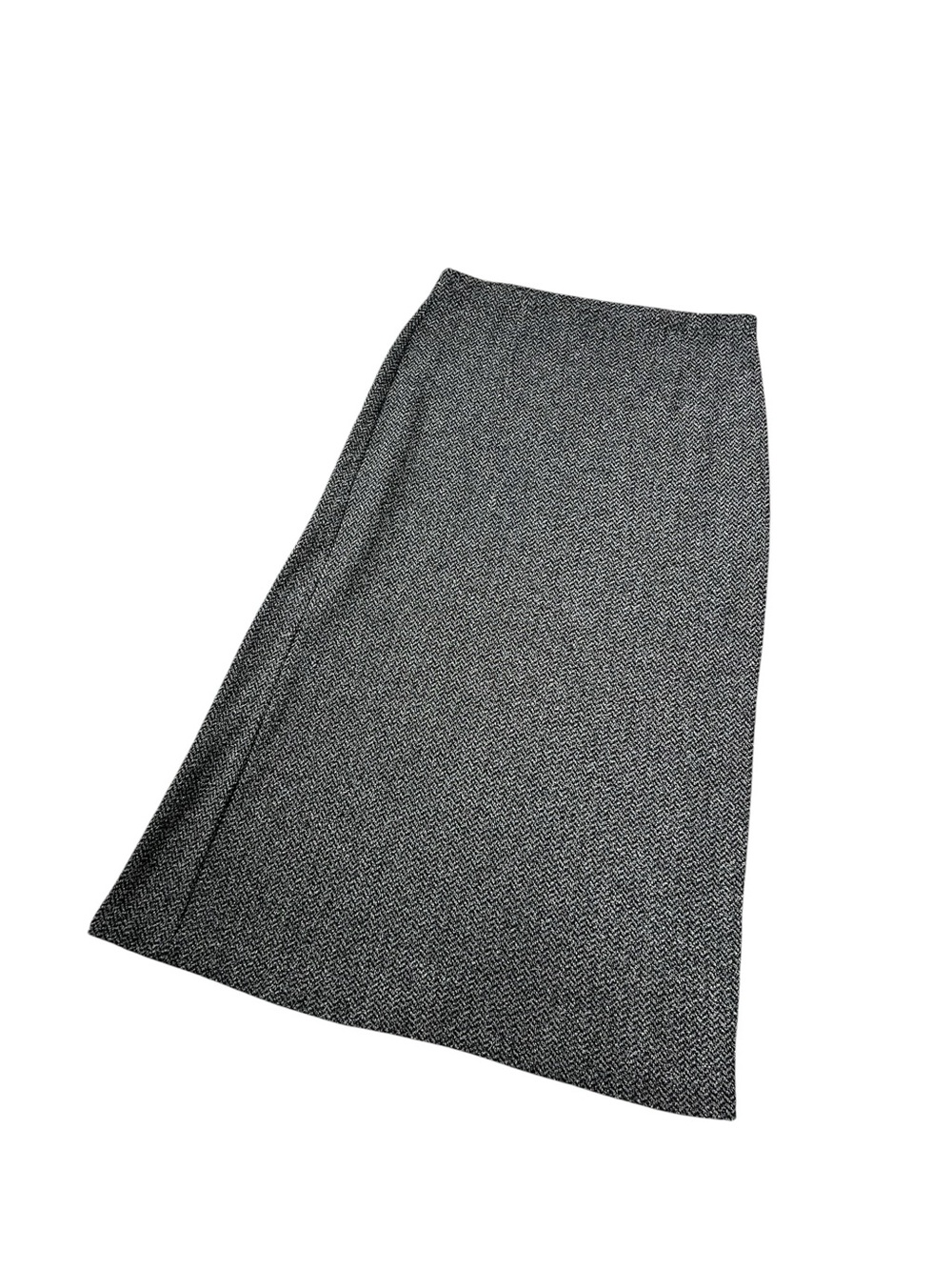 Vintage Crazy Horse Liz Claiborne Black & White Herringbone Midi Skirt